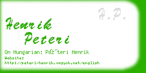henrik peteri business card